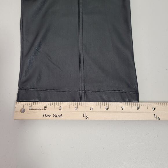 Joie Women's Black Faux Leather High Waist Cropped Straight Leg Pants Pull-On XL - Picture 8 of 8